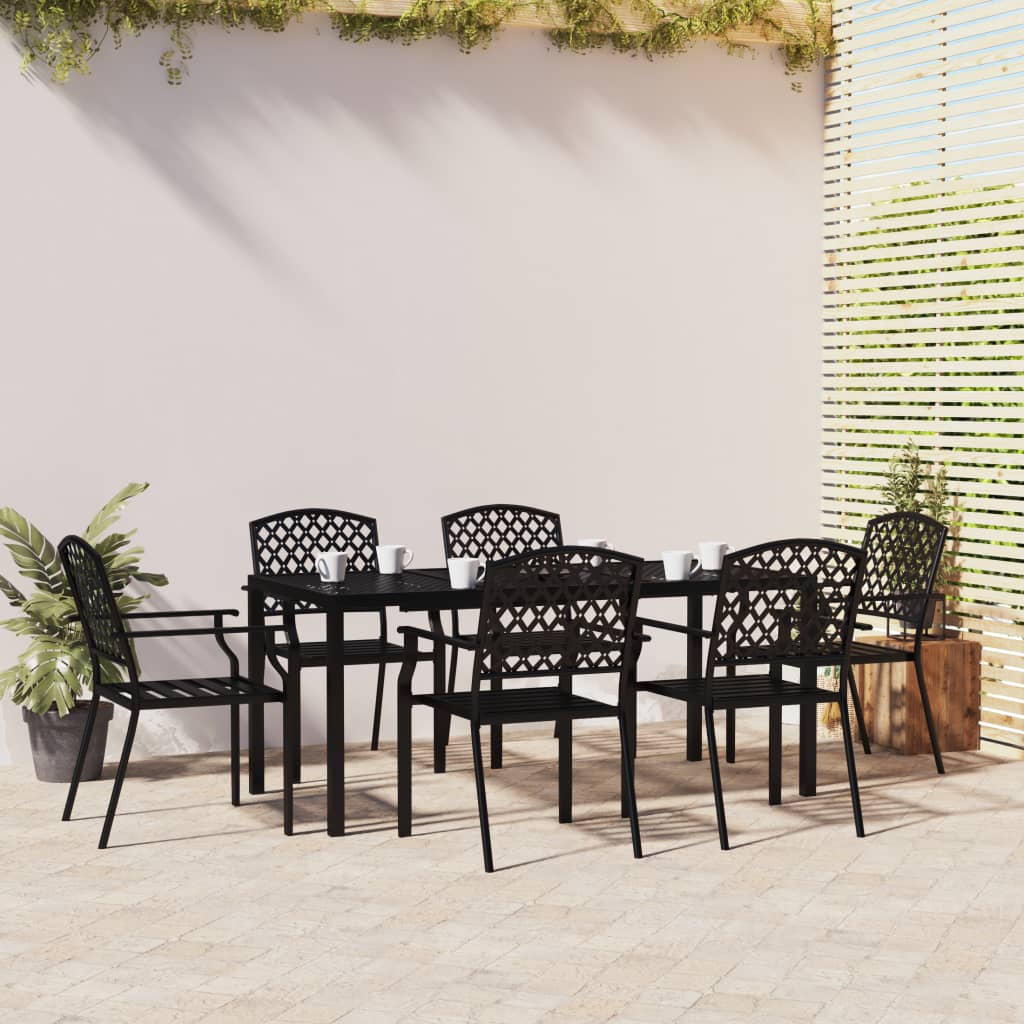 Set da Pranzo da Giardino 7 pz in Acciaio Antracite 3188003