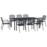 Set da Pranzo da Giardino 9 pz in Acciaio Antracite 3188006