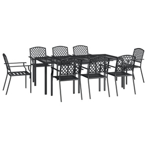Set da Pranzo da Giardino 9 pz in Acciaio Antracite 3188006