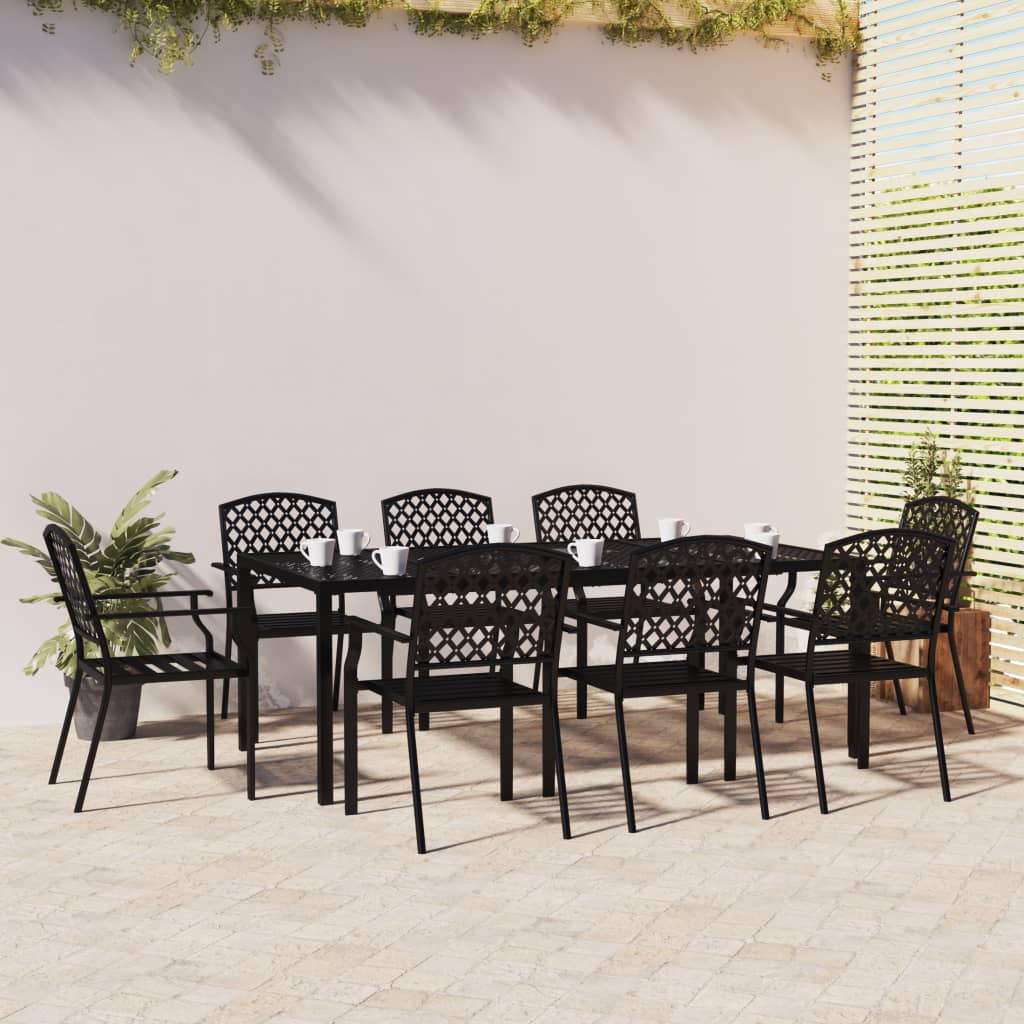 Set da Pranzo da Giardino 9 pz in Acciaio Antracite 3188006