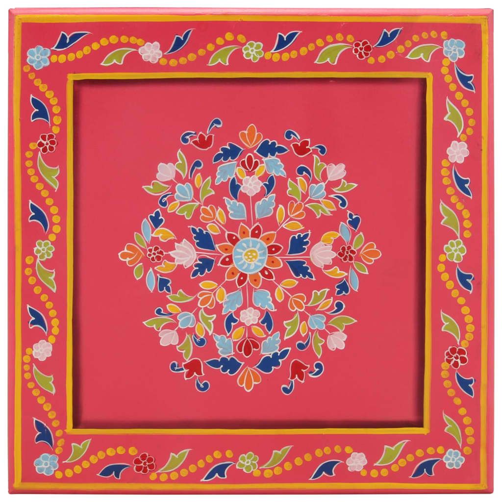 Tavolino Salotto Rosa Dipinto a Mano Legno Massello Mangocod mxl 128717