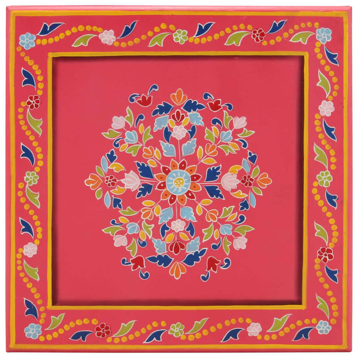 Tavolino Salotto Rosa Dipinto a Mano Legno Massello Mangocod mxl 128717