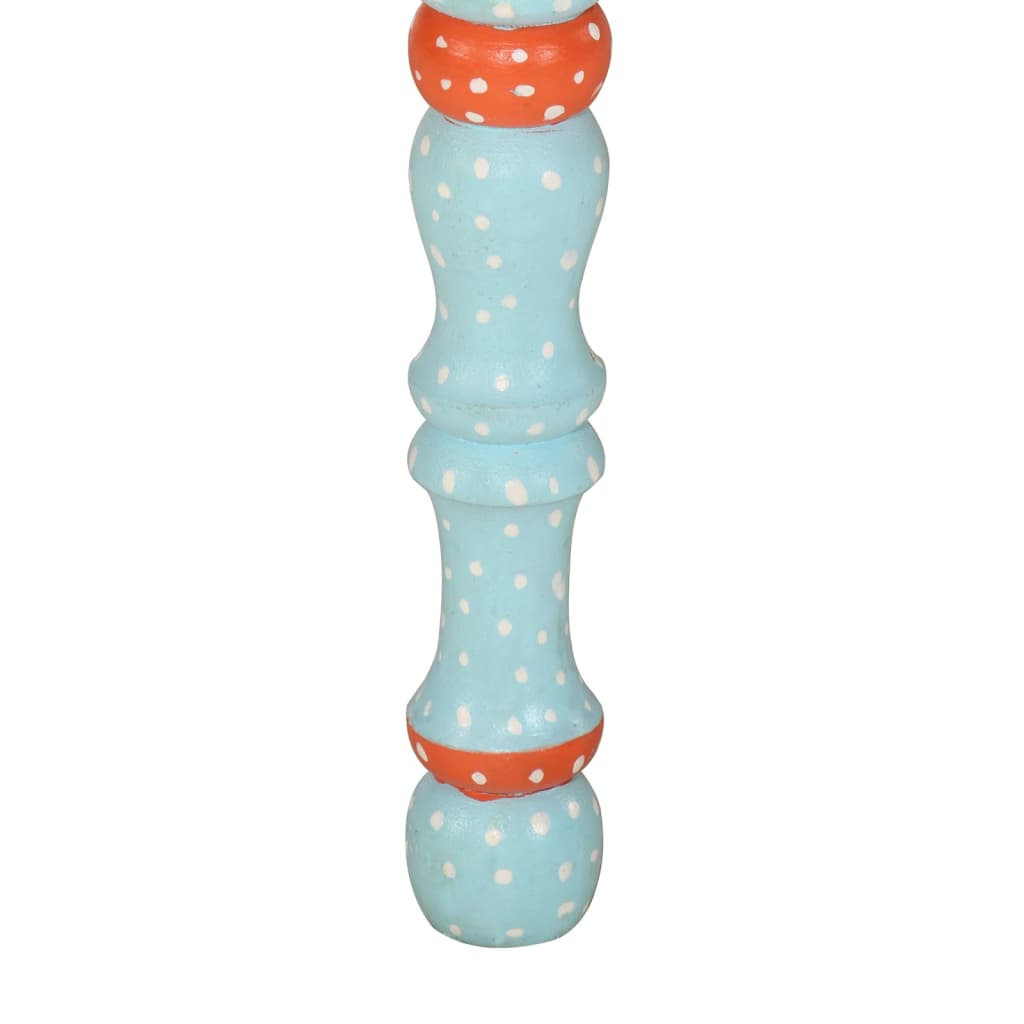 Tavolino Salotto Blu Dipinto a Mano in Legno Massello di Mango 353763