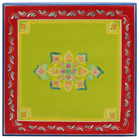 Tavolino Salotto Verde Dipinto a Mano Legno Massello di Mango 353764