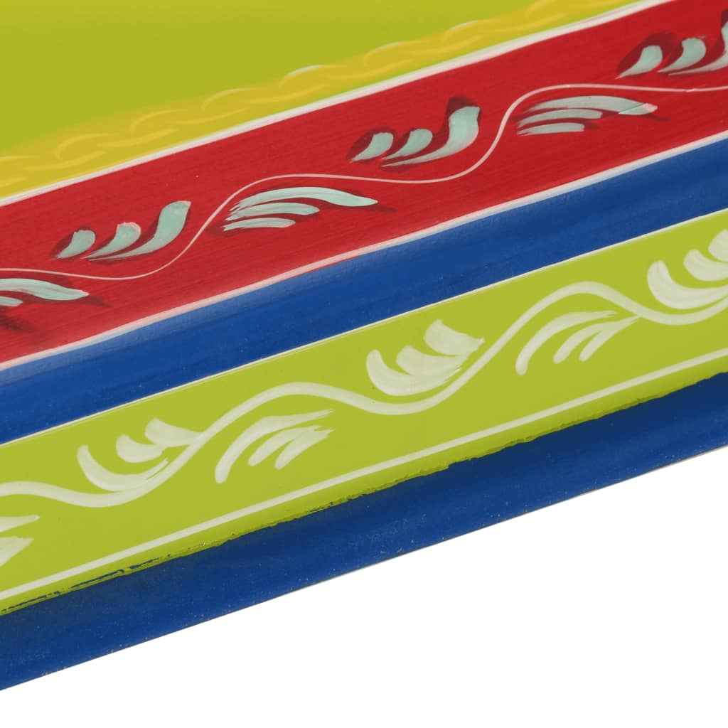 Tavolino Salotto Verde Dipinto a Mano Legno Massello di Mango 353764