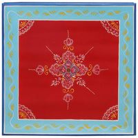 Tavolino Salotto Rosso Dipinto a Mano Legno Massello di Mango 353766