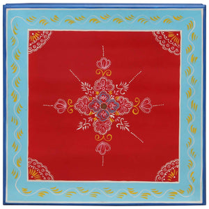 Tavolino Salotto Rosso Dipinto a Mano Legno Massello di Mango 353766