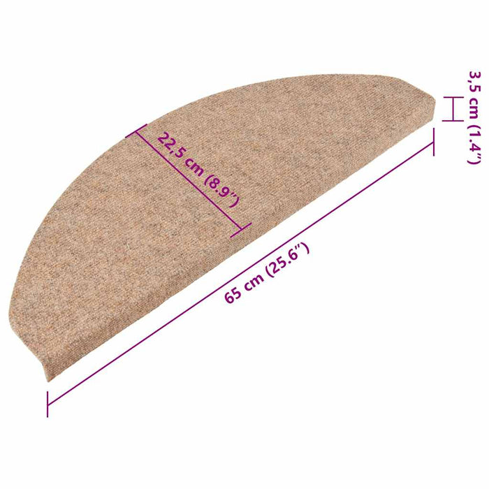 Tappetini Autoadesivi per Scale 10pz Beige 65x22,5x3,5 cm 355251