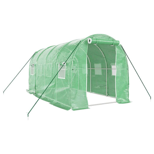 Serra tenda riparo piante fiori ortaggi con struttura in acciaio 8 m² 4 x 2 x 2 m verde 02_0044631