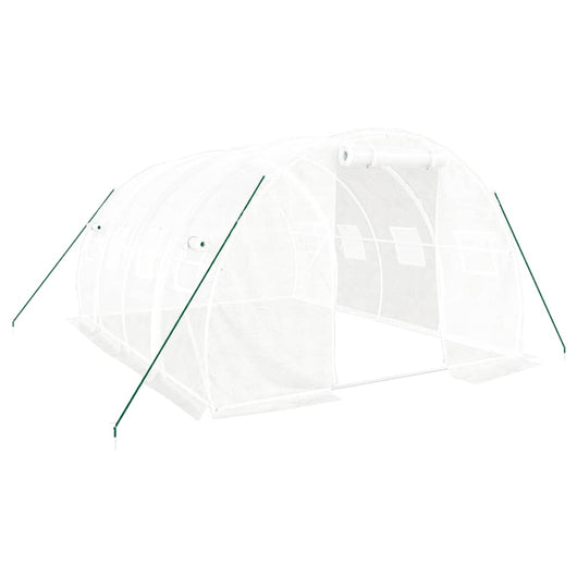 Serra tenda riparo piante fiori ortaggi con struttura in acciaio 12 m² 4 x 3 x 2 m bianca 02_0044535