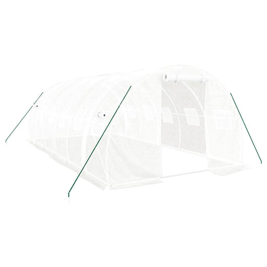 Serra tenda riparo piante fiori ortaggi con struttura in acciaio 18 m² 6 x 3 x 2 m bianca 02_0044553