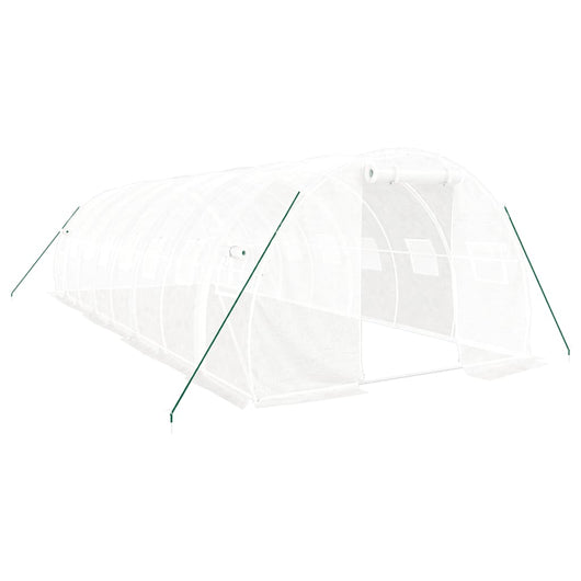 Serra tenda riparo piante fiori ortaggi con struttura in acciaio 24 m² 8 x 3 x 2 m bianco 02_0044565