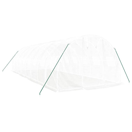 Serra tenda riparo piante fiori ortaggi con struttura in acciaio 24 m² 8 x 3 x 2 m bianco 02_0044565