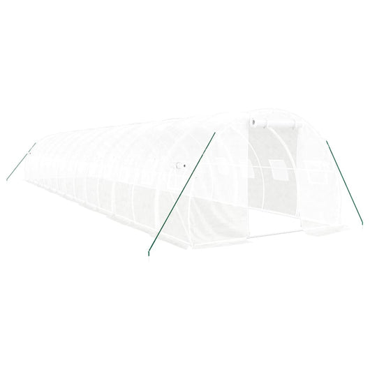Serra tenda riparo piante fiori ortaggi con struttura in acciaio 42 m² 14 x 3 x 2 m bianco 02_0044591