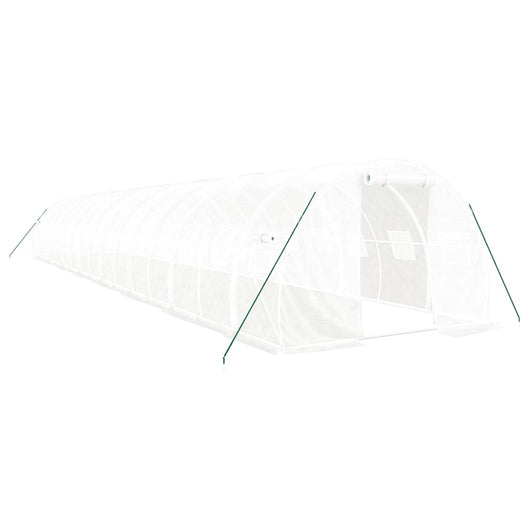 Serra tenda riparo piante fiori ortaggi con struttura in acciaio 48 m² 16 x 3 x 2 m bianco 02_0044597