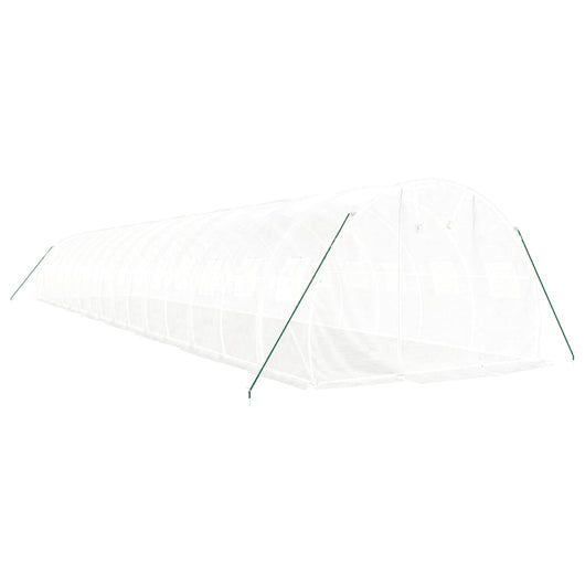 Serra tenda riparo piante fiori ortaggi con struttura in acciaio 48 m² 16 x 3 x 2 m bianco 02_0044597