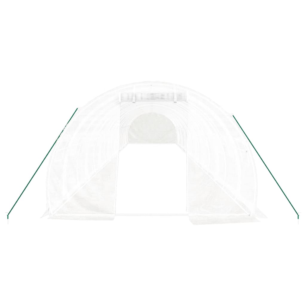 Serra con Telaio in Acciaio Bianco 48 m² 16x3x2 m