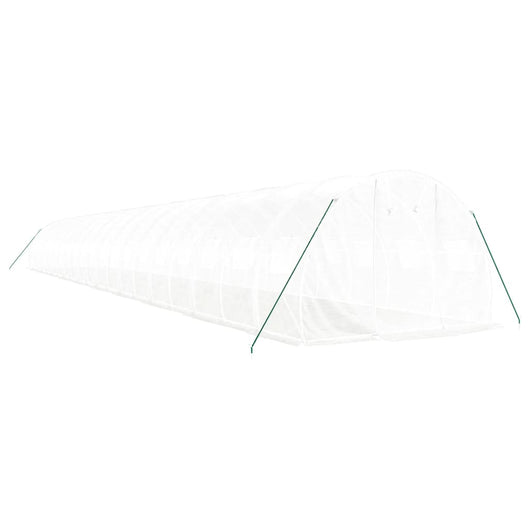 Serra tenda riparo piante fiori ortaggi con struttura in acciaio 60 m² 20 x 3 x 2 m bianco 02_0044615