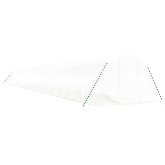 Serra tenda riparo piante fiori ortaggi con struttura in acciaio 66 m² 22 x 3 x 2 m bianco 02_0044619