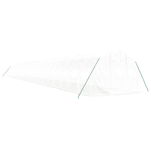 Serra tenda riparo piante fiori ortaggi con struttura in acciaio 72 m² 24 x 3 x 2 m bianco 02_0044627