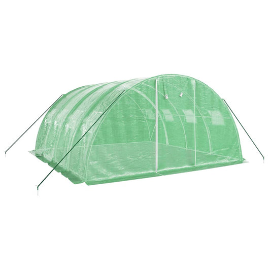 Serra tenda riparo piante fiori ortaggi con struttura in acciaio 16 m² 4 x 4 x 2 m verde 02_0044550