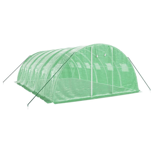 Serra tenda riparo piante fiori ortaggi con struttura in acciaio 24 m² 6 x 4 x 2 m verde 02_0044562