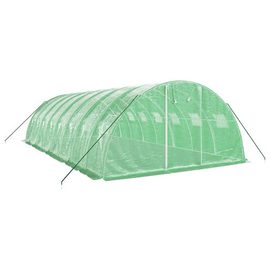 Serra tenda riparo piante fiori ortaggi con struttura in acciaio 32 m² 8 x 4 x 2 m verde 02_0044576