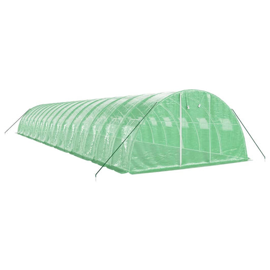 Serra tenda riparo piante fiori ortaggi con struttura in acciaio 64 m² 16 x 4 x 2 m verde 02_0044618