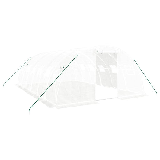 Serra tenda riparo piante fiori ortaggi con struttura in acciaio 24 m² 6 x 4 x 2 m bianca 02_0044561