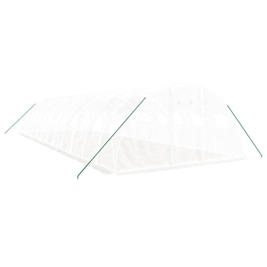 Serra tenda riparo piante fiori ortaggi con struttura in acciaio 48 m² 12 x 4 x 2 m bianco 02_0044595