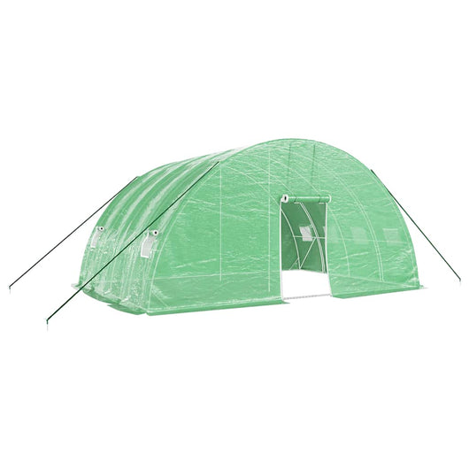 Serra tenda riparo piante fiori ortaggi con struttura in acciaio 24 m² 6 x 4 x 285 m verde 02_0044564