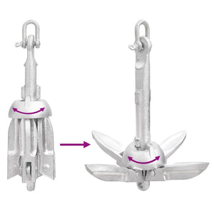 Ancora Pieghevole Argento 0,7 kg in Ghisa Zincata a Caldo