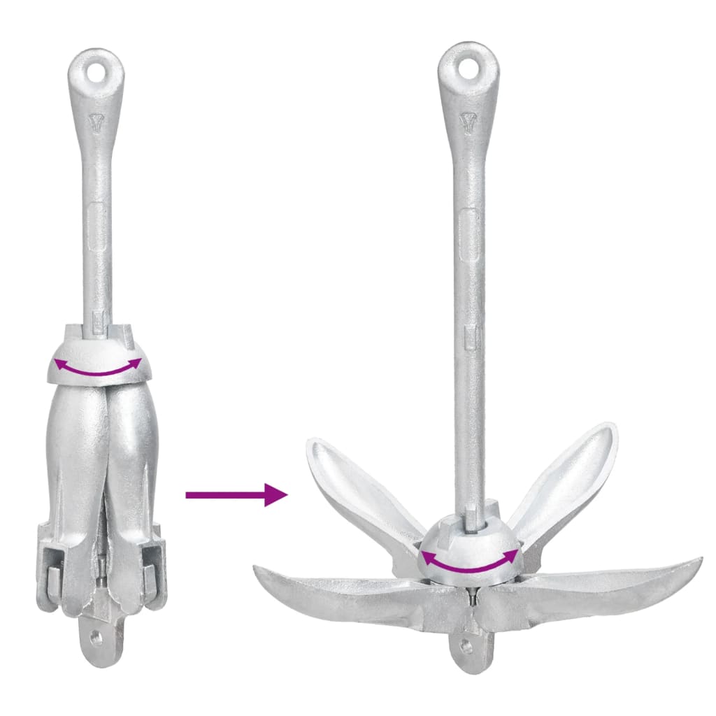 Ancora Pieghevole Argento 4 kg in Ghisa Zincata a Caldo 94270