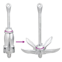 Ancora Pieghevole Argento 6 kg in Ghisa Zincata a Caldo 94271