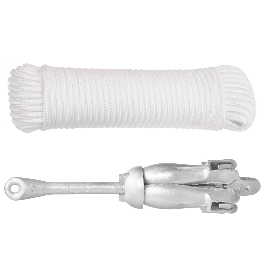 Ancora Pieghevole con Corda Argento 6 kg Ghisa Zincata a Caldo 94277