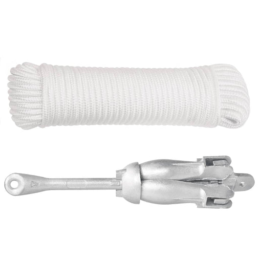 Ancora Pieghevole con Corda Argento 6 kg Ghisa Zincata a Caldo 94277