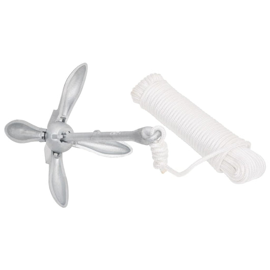 Ancora Pieghevole con Corda Argento 6 kg Ghisa Zincata a Caldo 94277