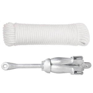Ancora Pieghevole con Corda Argento 8 kg Ghisa Zincata a Caldo 94278