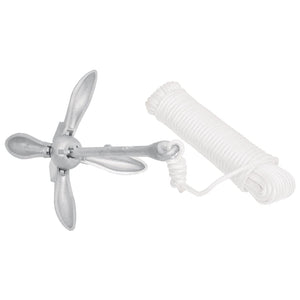 Ancora Pieghevole con Corda Argento 8 kg Ghisa Zincata a Caldo 94278