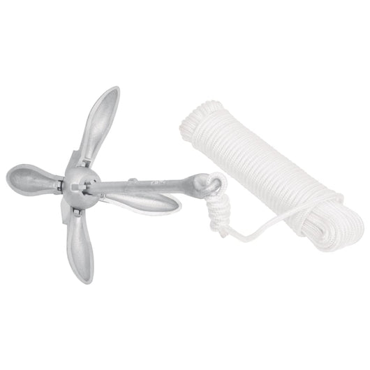 Ancora Pieghevole con Corda Argento 8 kg Ghisa Zincata a Caldo 94278