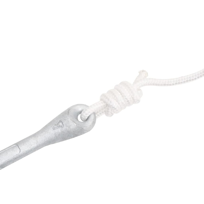 Ancora Pieghevole con Corda Argento 8 kg Ghisa Zincata a Caldo 94278