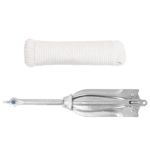 Ancora Pieghevole con Corda Argento 12 kg Ghisa Zincata a Caldo 94280