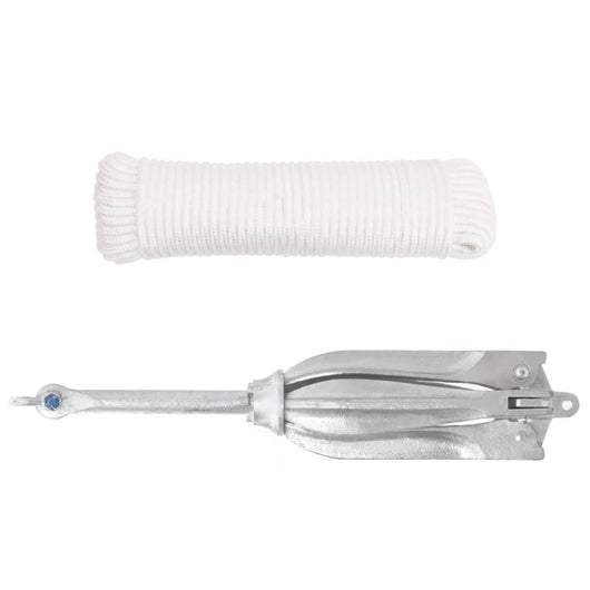 Ancora Pieghevole con Corda Argento 12 kg Ghisa Zincata a Caldo 94280