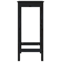 Set da Bar 3 pz Nero in Legno Massello di Pino 3188136