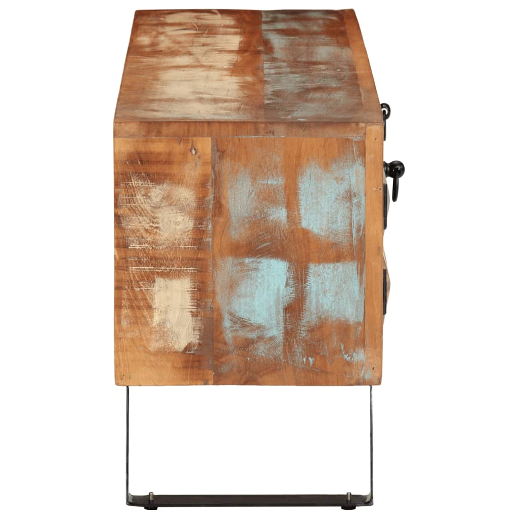 Mobile Porta TV-Mobile per TV-Credenza TV 112x30x45 cm in Legno Massello di Recupero