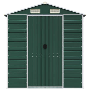 Casetta da giardino casetta per capanni casetta per ripostigli casetta per attrezzi da esterno robusta 191 x 215 x 198 cm acciaio zincato verde 02_0022348