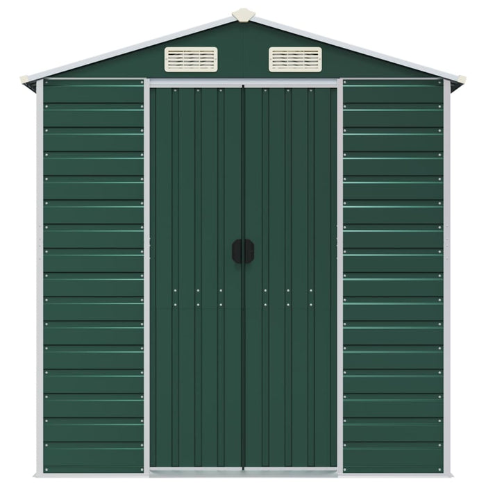 Capanno da Giardino Verde 191x555x198 cm in Acciaio Zincato