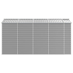 Casetta da giardino Casetta per cabine Casetta per riporre gli attrezzi Casetta per esterni Capanno per attrezzi Robusto Trasparente 191 x 385 x 198 cm Acciaio zincato Grigio 02_0022244