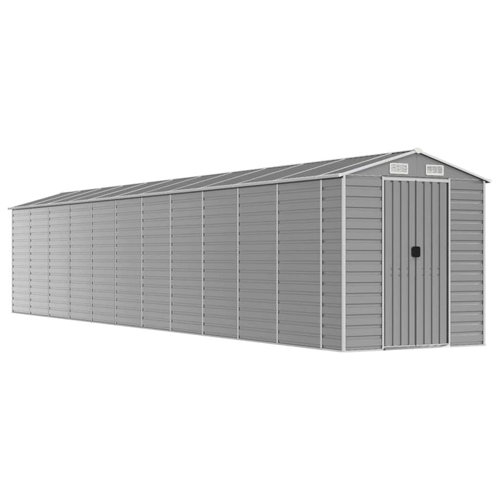 Casetta da giardino Capannone per cabina Capannone per la casa Capannone per esterni Capannone per attrezzi Robusto Trasparente 191 x 980 x 198 cm Acciaio zincato Grigio 02_0022251
