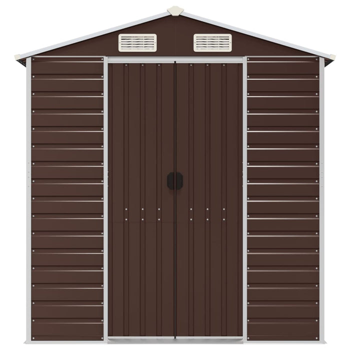 Casetta da giardino marrone 191x470x198 cm in acciaio zincato 3188268